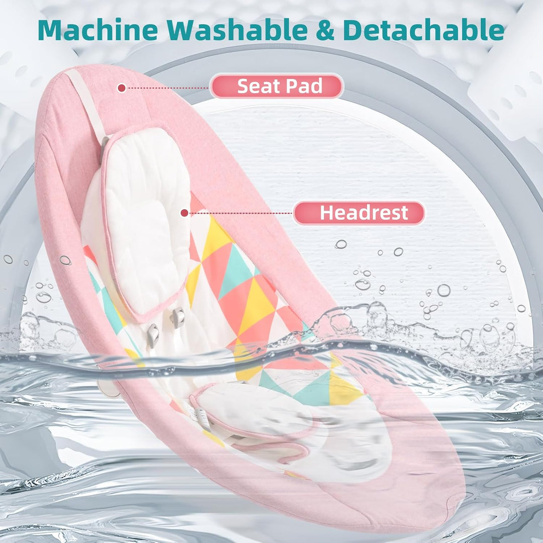 Babywippe Elektrisch,Babyschaukel Indoor Bluetooth, 5 Schwinggeschwindigkeit, 3 Winkellage, Fernsteu