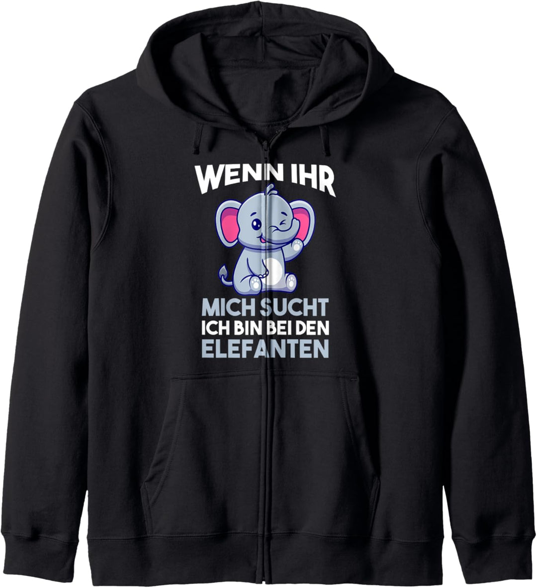 Ich bin bei den Elefanten Kapuzenjacke