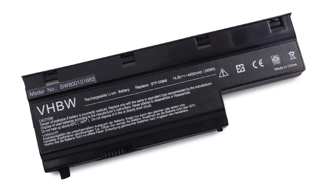 vhbw AKKU LI-ION 4400mAh 14.4V in schwarz Black kompatibel mit MEDION ersetzt BTP-D4BM / BTP-D5BM /