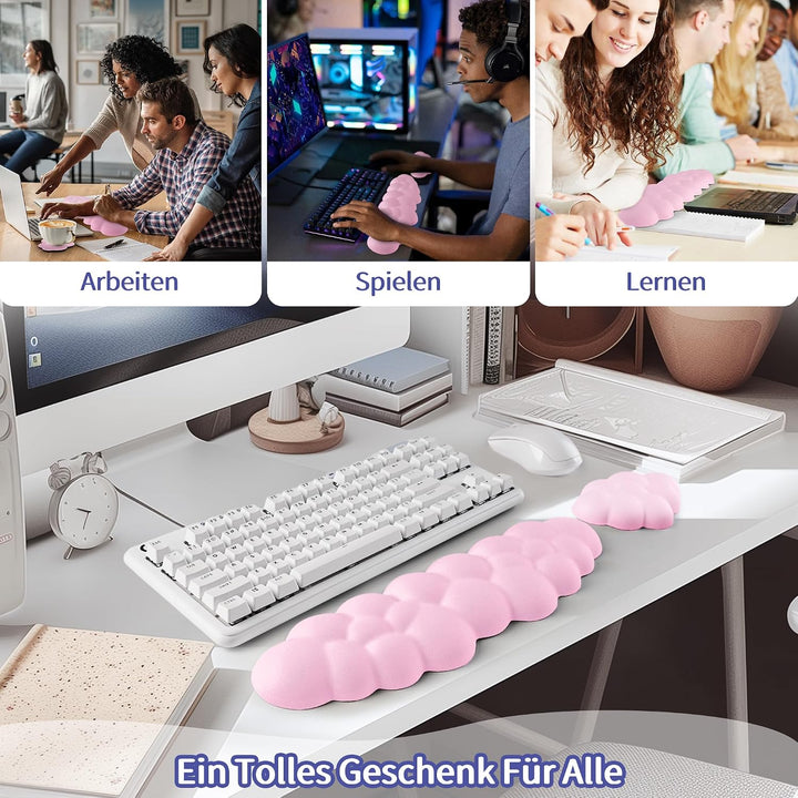 Wolke Handballenauflage Tastatur, Ergonomisches Wolke Handauflage Tastatur Mit PU Leder Memory Schau