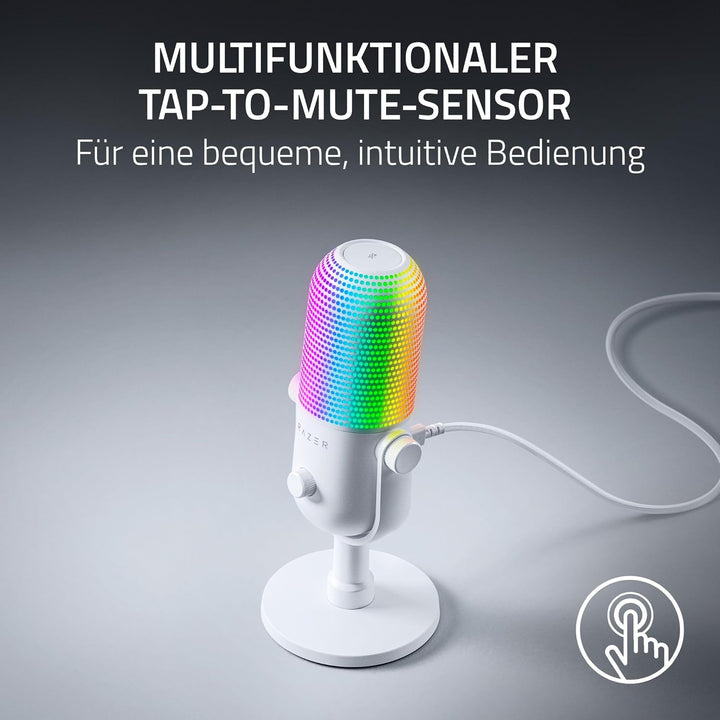 Razer Seiren V3 Chroma - RGB USB-Mikrofon - Supernieren Kondensator-Mikrofon mit Tap-to-Mute (Reakti