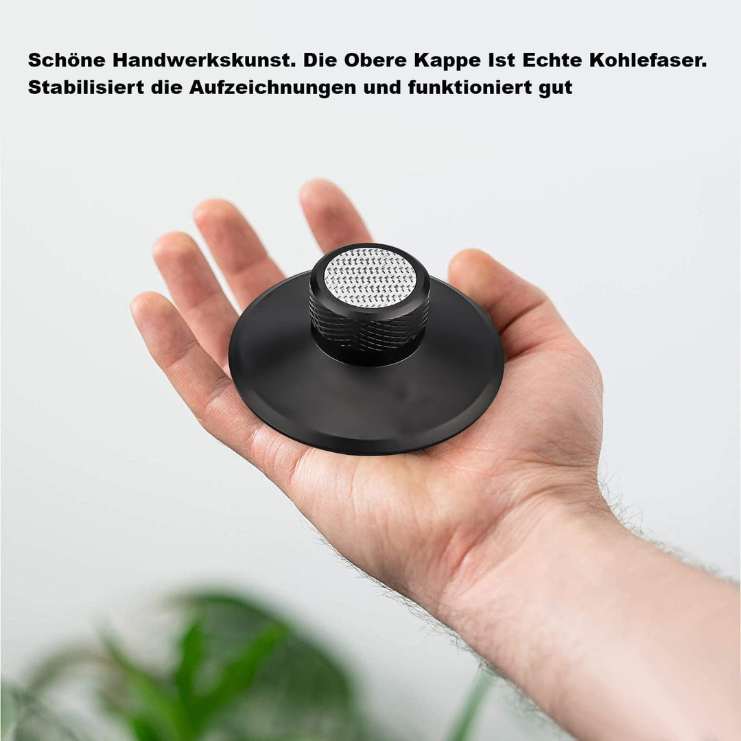 Brollitest Carbonfaser-Schallplattengewichtsscheibe, Vinyl-Gewichtsstabilisator, Schallplattenklamme