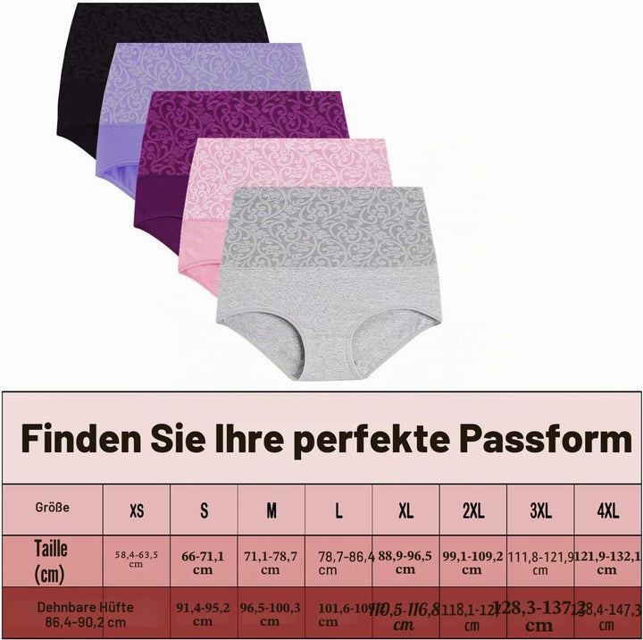 YaShaer Unterhosen Damen Baumwolle Hohe Taille Slips Hoher Taillenslip für Frauen Mehrpack S Mehrfar