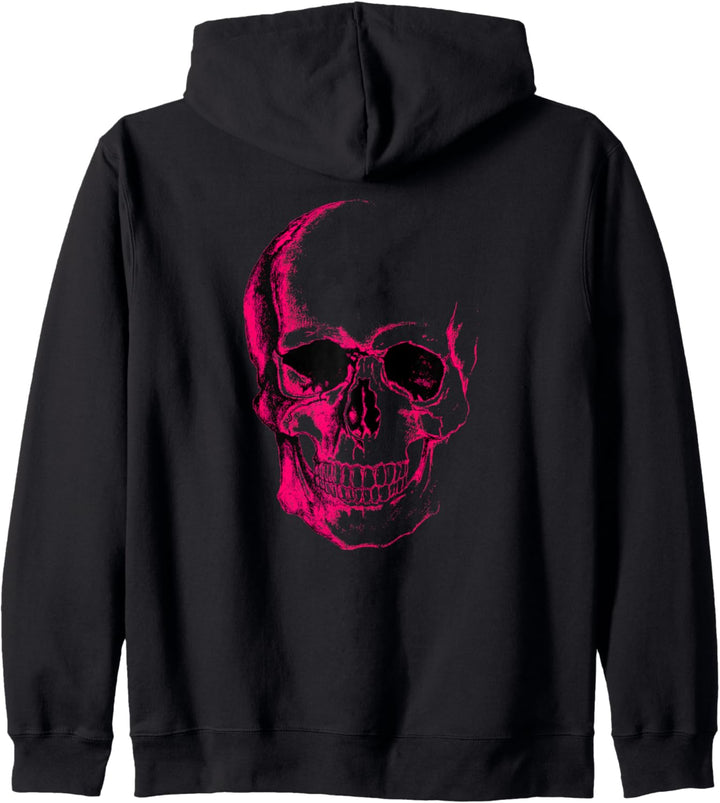Totenkopf-Grafik in Pink Kapuzenjacke