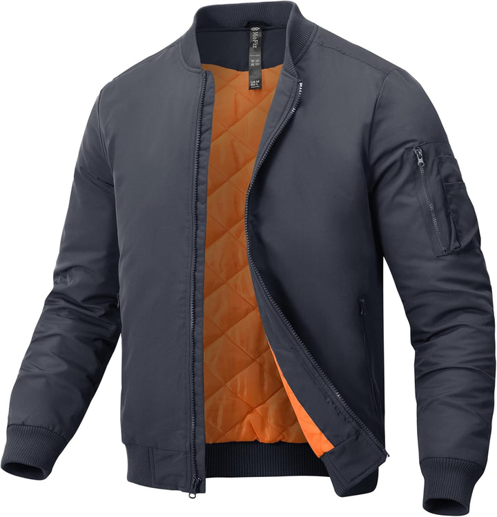 MoFiz Bomberjacke Herren Warm Gefüttert Winterjacke Übergangsjacke US Fliegerjacke Militär Bomber St