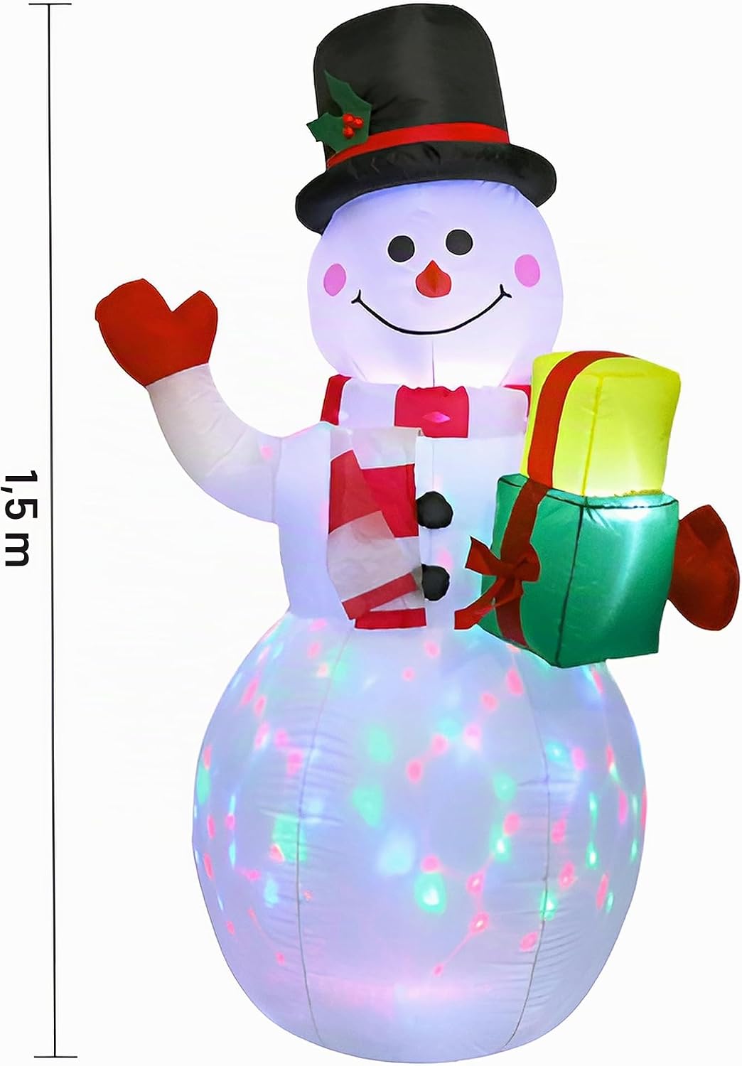 Weihnachten Aufblasbare Aussendekorationen, 5 FT Schneemann mit Hellen Lichtern, Weihnachten Blow Up