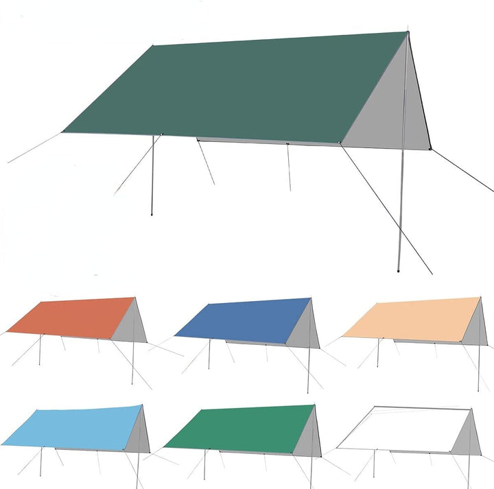 Baogu 3x3m Zeltdach Zeltplane Camping Tarp mit Stützstange, Erdnägeln und Nylonschnur Orange, Orange