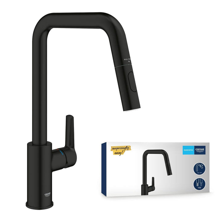 GROHE Start - Einhand- Spültischarmatur (hoher Auslauf, Schwenkbereich 360°, herausziehbare Dual Spü