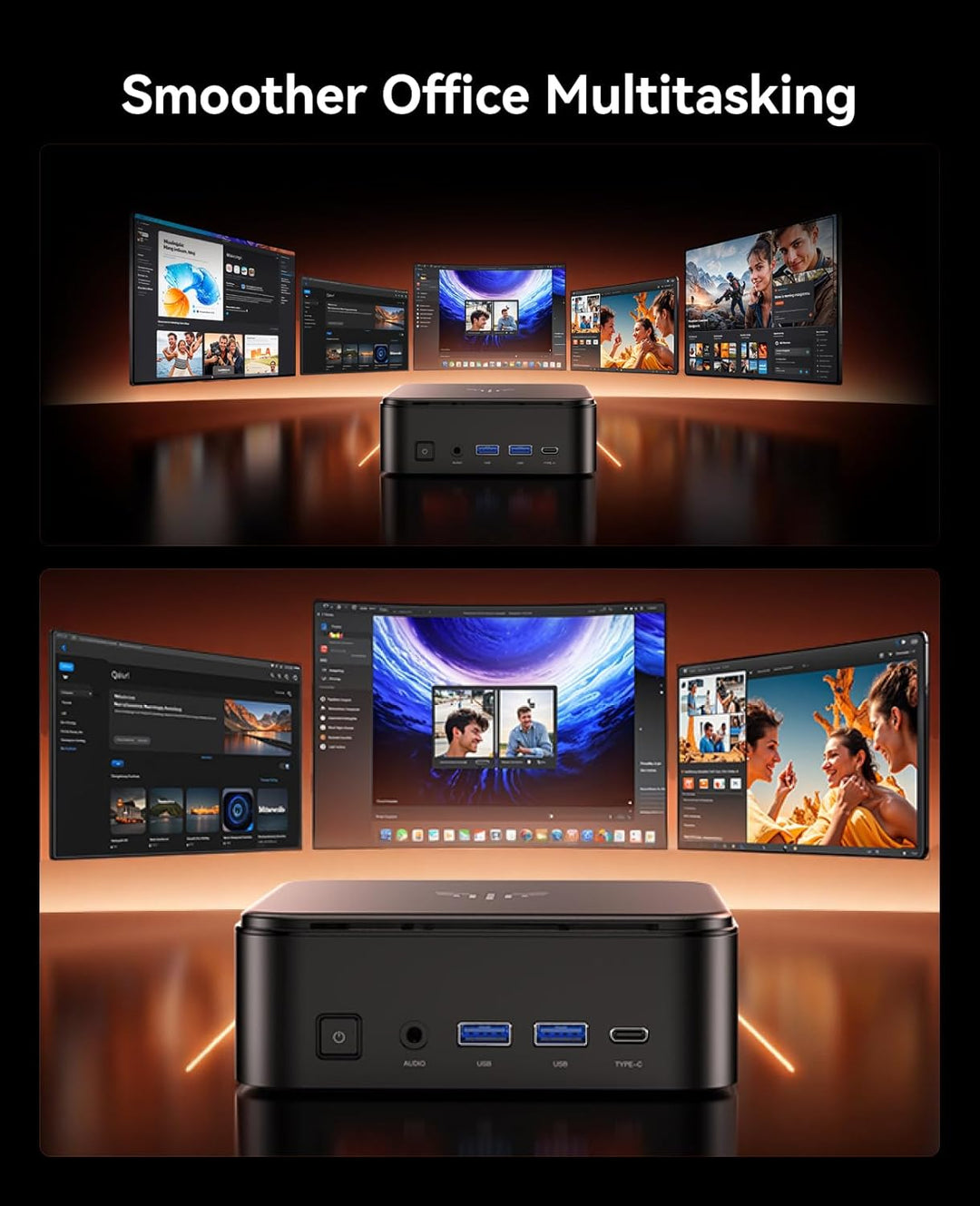 NiPoGi E3B Mini PC AMD Ryzen 7 7730U(Bis zu 4,5GHz) 16GB DDR4 512GB SSD mit Radeon Graphics Micro De