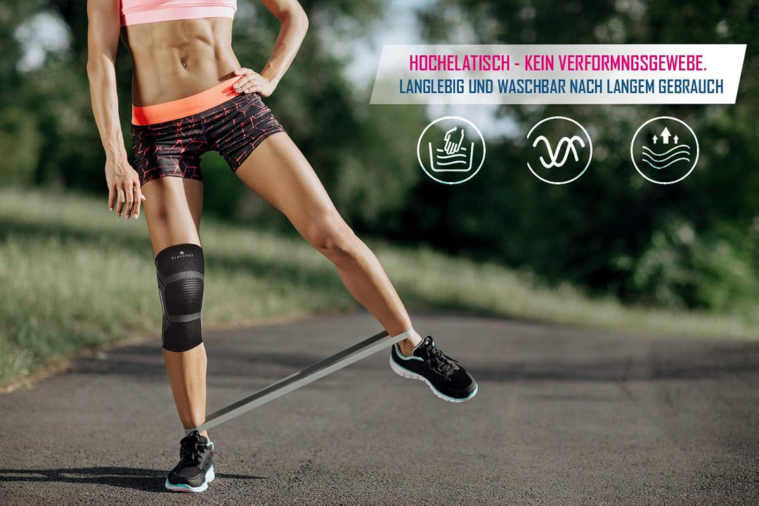 BLACKROX Kniebandage Sport Vergleichssieger Kompressions Knie Bandage, Sportkniebandage, Sport Fussb
