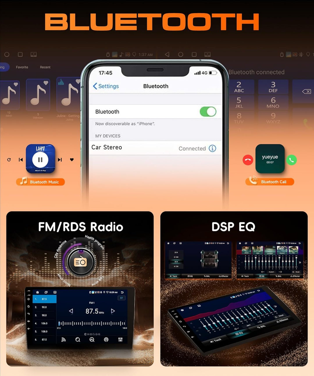 8 Core 6G+128G Android Autoradio für Toyota RAV4 2007-2012 Wireless Carplay Android Auto Navi WIFI 3