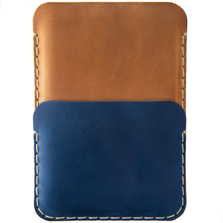 Leder Tasche für Microsoft Surface Duo 2 (für nacktes Duo 2 ohne Bumper, Blau - braun)
