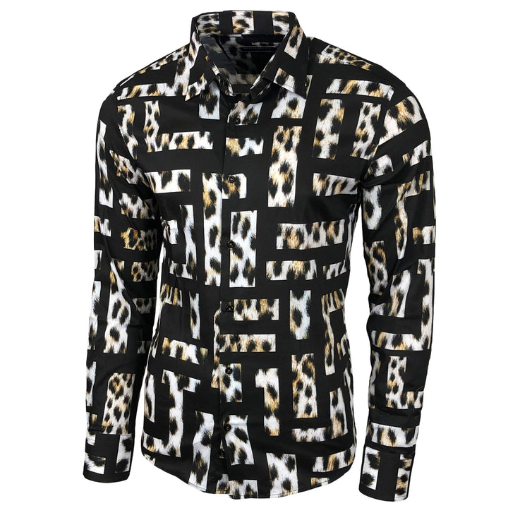 Blumen Hemden Herren Bunte Hemd Langarmhemd Muster Freizeitshemd Langarm Casual Mehrfarbig Shirt XXL