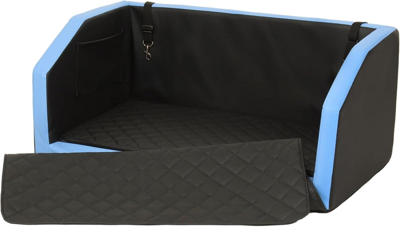 Velinda Autohundebett Reisebett Hundebett für Kofferraum Transportsystem 90x55cm (Farbe: schwarz, bl