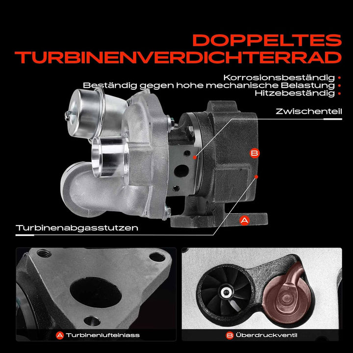 Frankberg Turbolader Kompatibel mit Duster HS 1.5 dCi 2010-2018 Logan II 1.5 dCi 2013-Heute Sandero