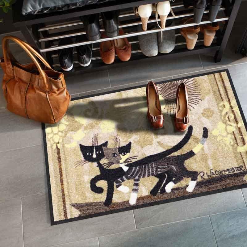 Rosina Wachtmeister Passeggiata Fussmatte 50 x 75 cm Schmutzfangmatte waschbar Katzen Eingangs-Matte