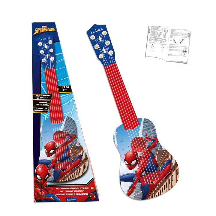 Lexibook Marvel Spider-Man Peter Parker Meine erste Gitarre, 6 Nylonschnüre, 53 cm, Anleitung inklus