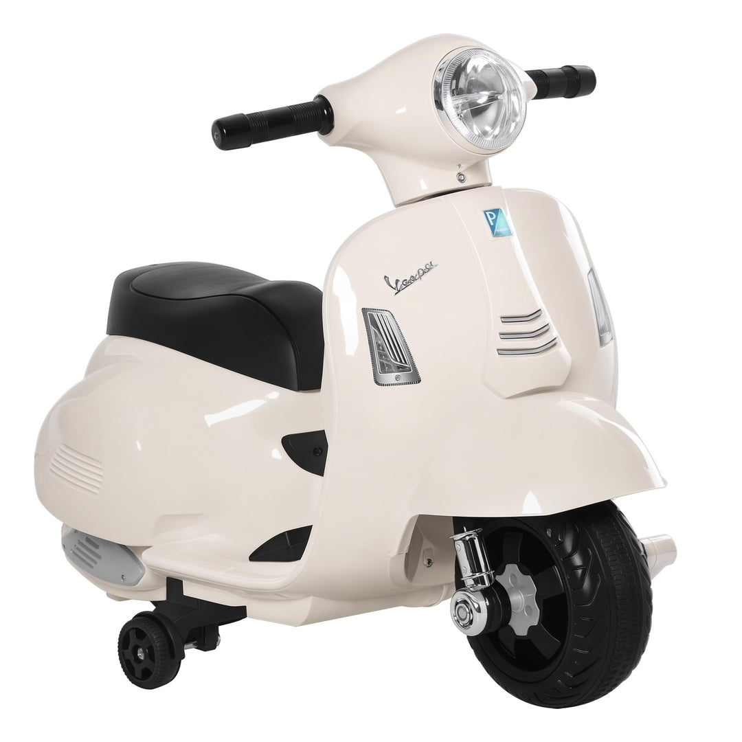HOMCOM Vespa Elektromotorrad Kindermotorrad Elektrofahrzeug 18-36 Monate 3 km/h LED-Licht Sound PP-K