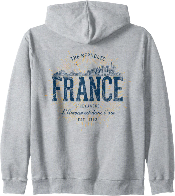 France Retro Stil Vintage Frankreich Kapuzenjacke