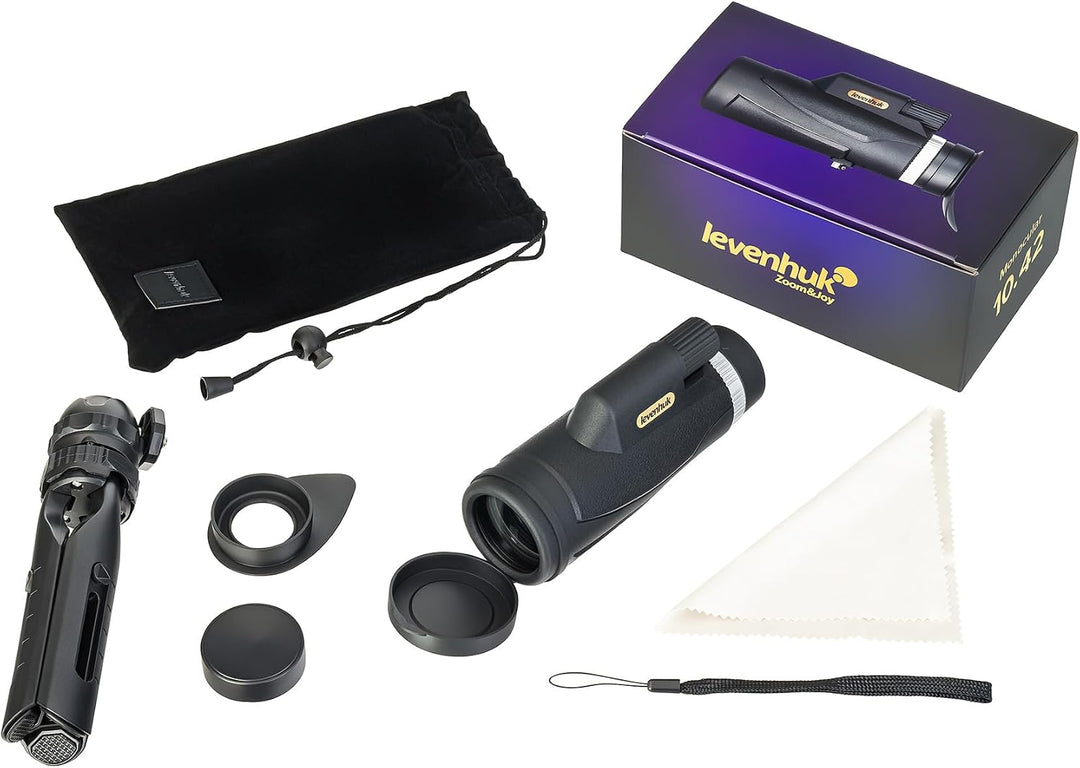 Levenhuk New Wise Plus 10x42 Monokular mit BaK-4 Optik und IP67-Schutz | Leichtes und Tragbares, Sti