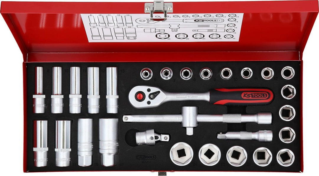 KS Tools 917.4031 3/8" Steckschlüssel-Satz, 30-tlg.