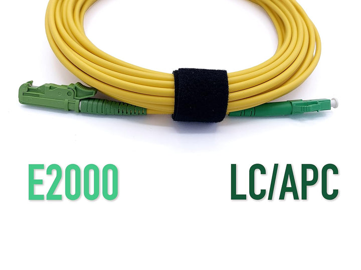 Elfcam® - 25m LWL Glasfaser-Kabel E2000/APC auf LC/APC Stecker, Simple Singlemode 9/125μm OS2 Patchk