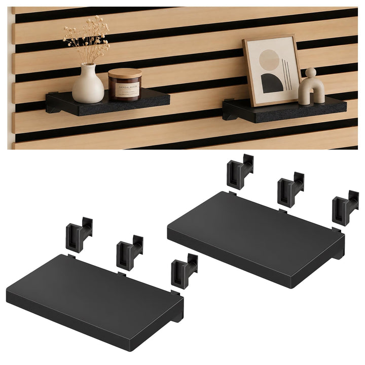 2er Set Regal für Akustikpaneele Horizontale Ohne Bohren 15×10cm | Zubehör Akustikpaneele Wandorgani