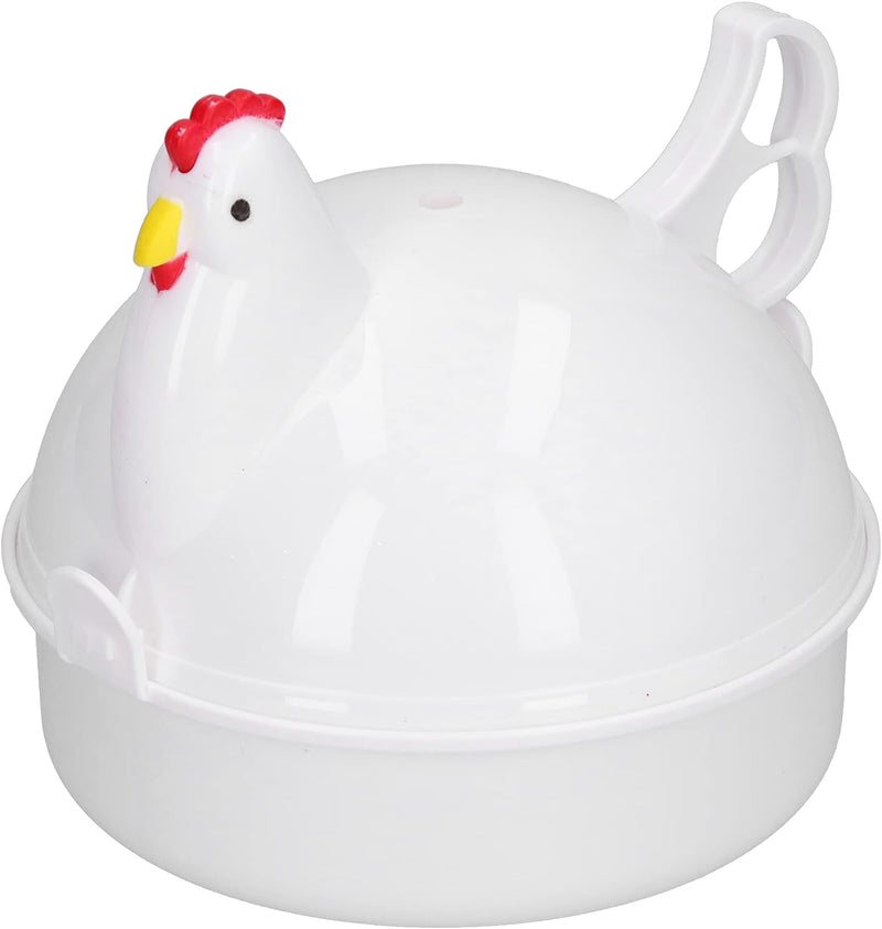 Eierkocher, Acouto 4 Eier Huhn-förmiger Schnellerwärmungsbeständiger Mikrowellen-Eierkocher für die