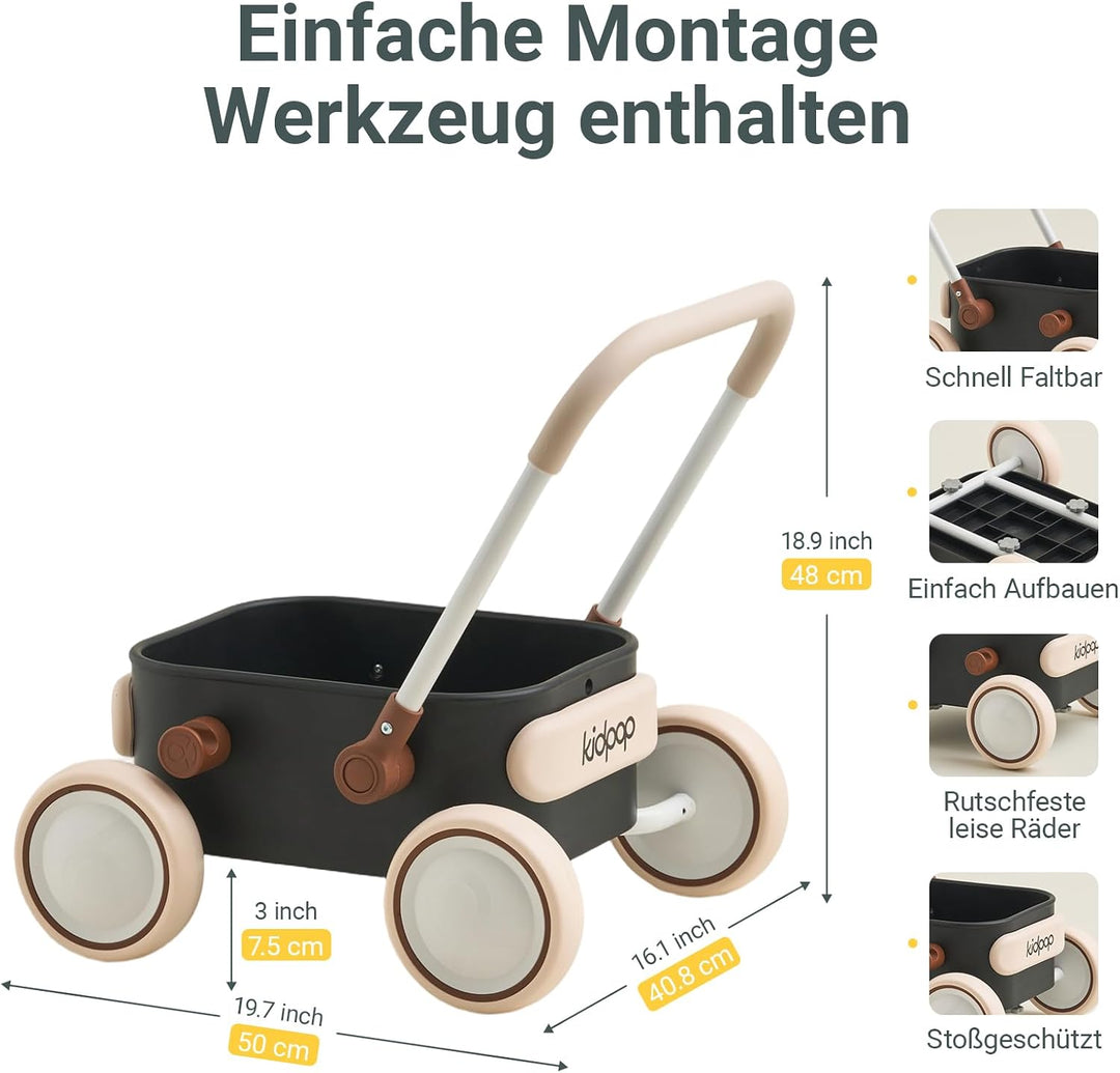 Kidpop PULA 2-in-1 Baby Lauflernwagen, Indoor und Outdoor Baby Spielzeug, Multifunktionale Lauflernh