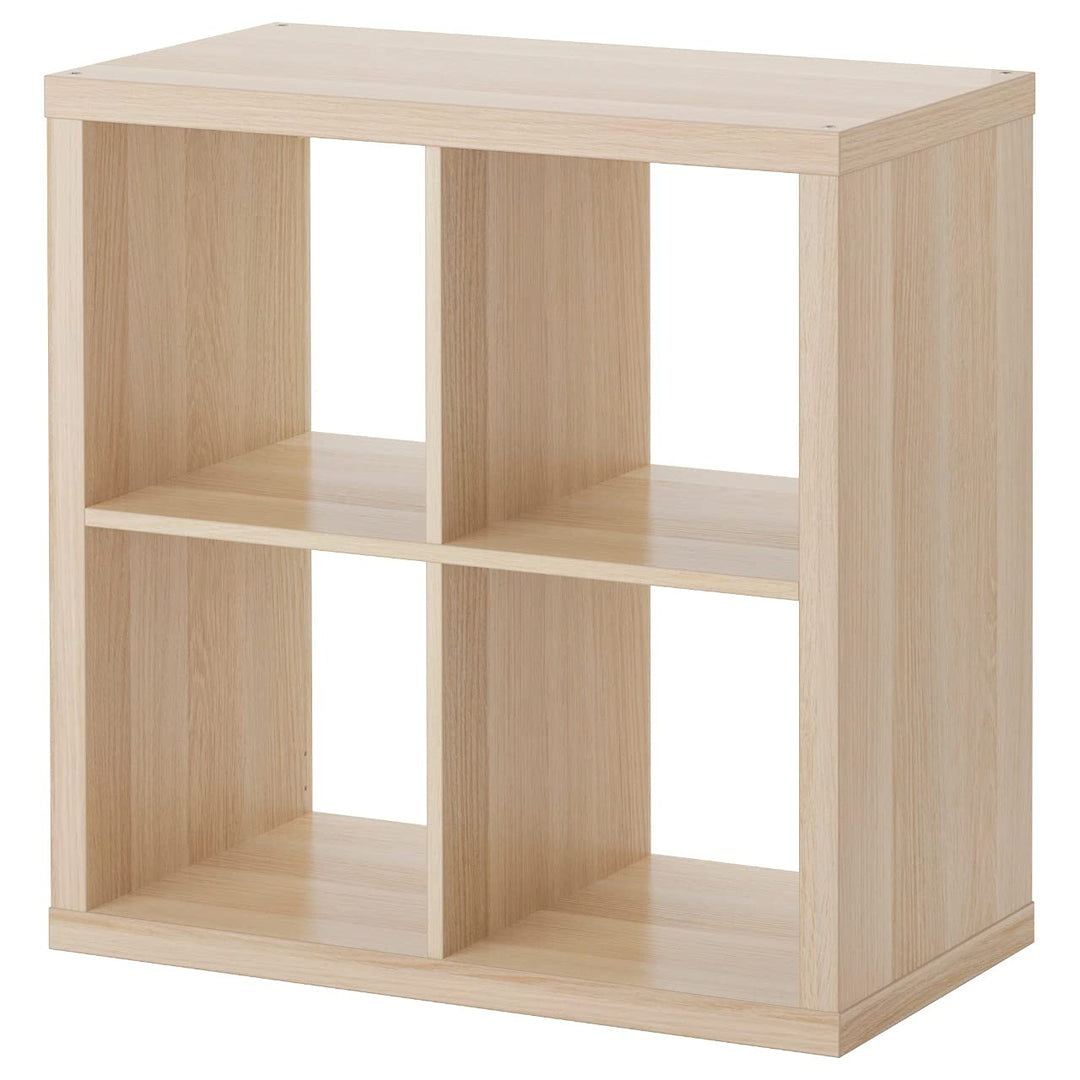 IKEA KALLAX Regal, grössere Aufbewahrungslösung, (weiss gebeizte Eiche, 77 x 77)