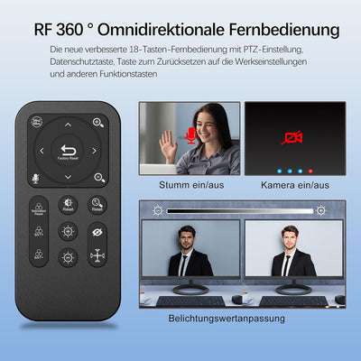 Angetube 4K Weitwinkel Webcam HD 8MP Sensor Webkamera mit Mikrofon USB-Kamera für PC-Mac-Konferenzen