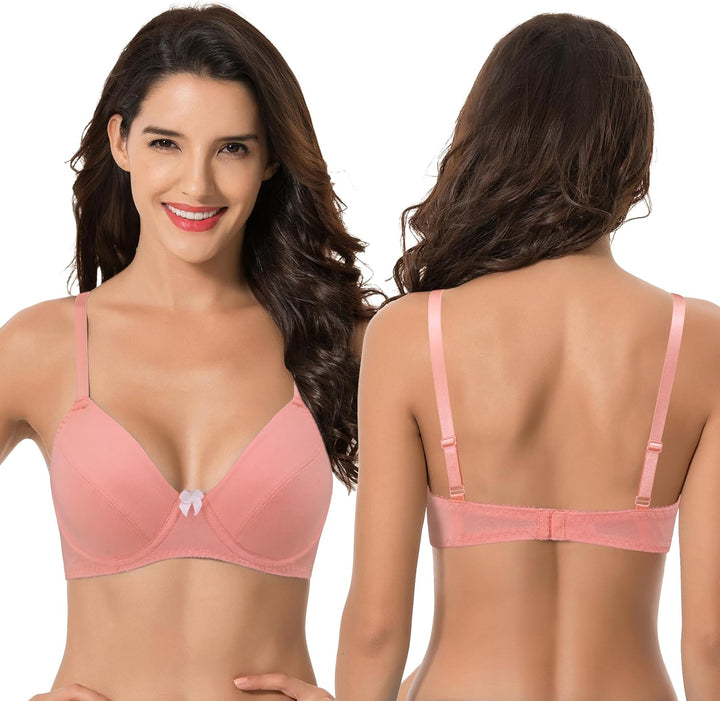 Curve Muse Damen-BH, ungefüttert, Balconette, Baumwolle, Spitze, Übergrösse, 2er- oder 3er-Pack 75C
