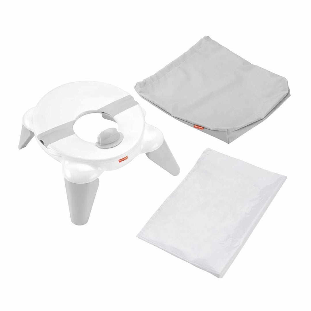 Fisher-Price HBM74 - 2-in-1 Reisetöpfchen und Toilettensitz  – tragbares Trainingstöpfchen mit abneh