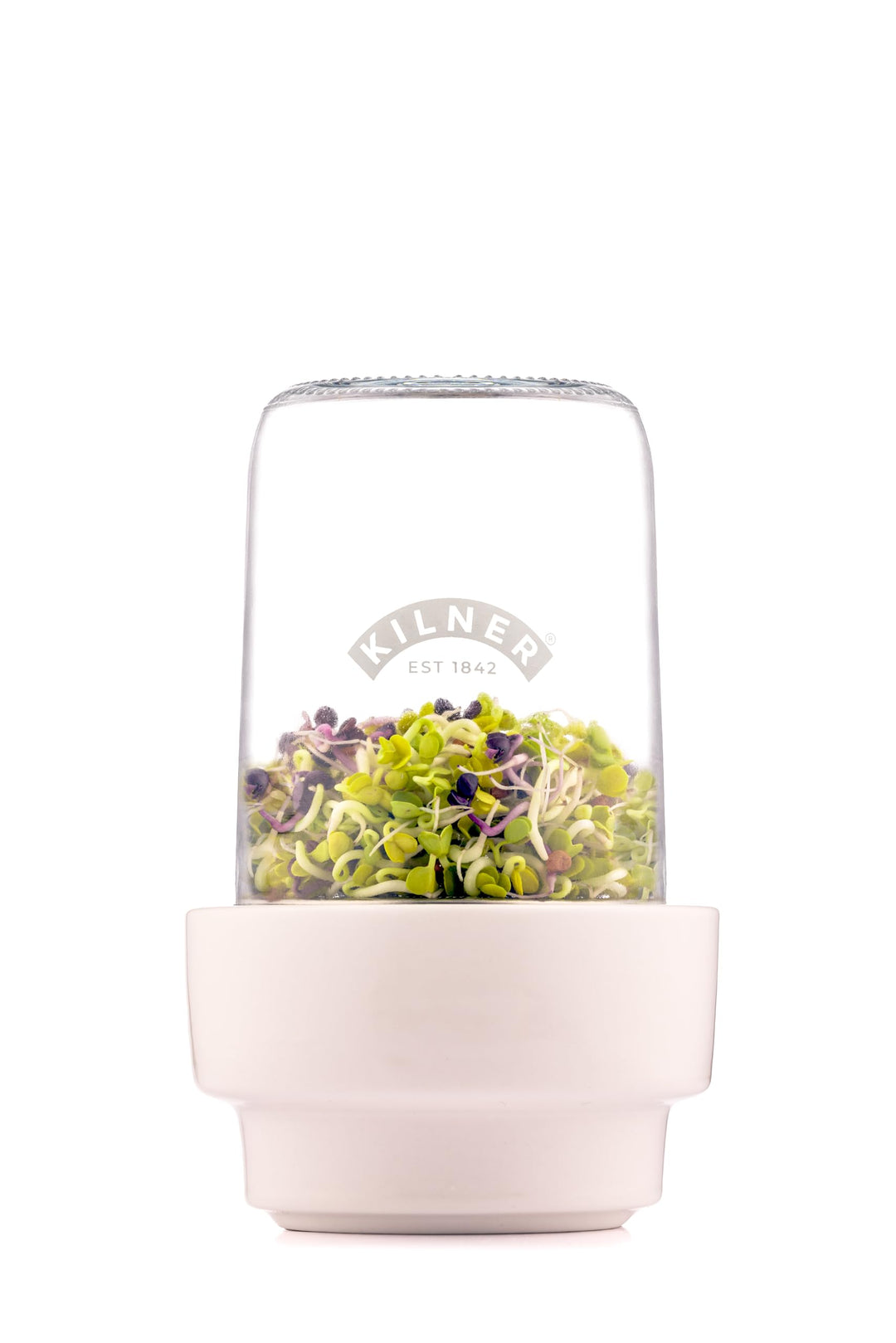 Kilner Sprossenglas Keimglas Set für die Sprossenzucht, mit Anleitung, Edelstahleinsatz, Keramikbode