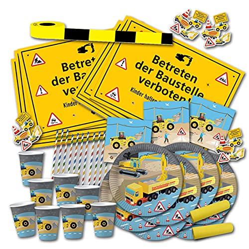 Kindergeburtstag Baustelle Partygeschirr & Tischdeko Set Kindergeburtstag Baustelle Partygeschirr Se