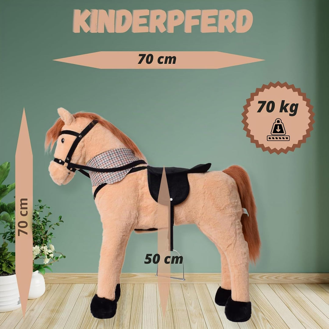 TE-Trend Pferd, 70 cm – Das perfekte Reitpferd für Kinder mit Sattel, Zaumzeug und Steigbügeln. EIN