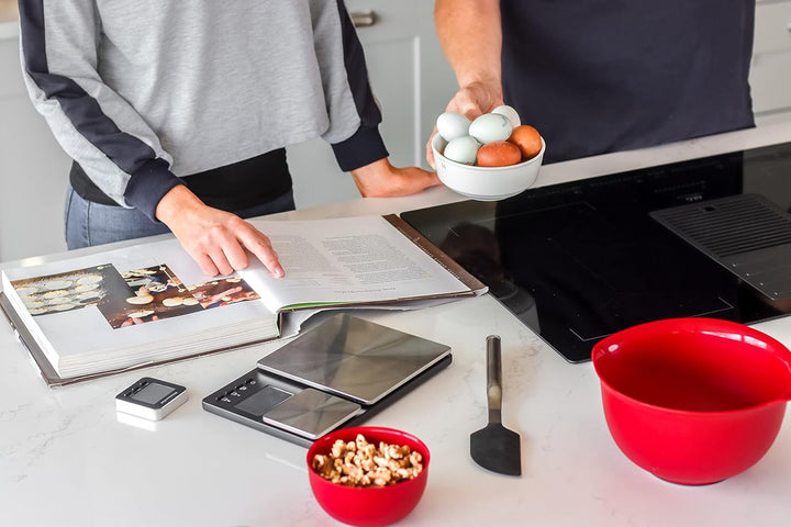 KitchenAid digitale Lebensmittel-Waage mit zwei Plattformen, wiegt zwischen 5000g und 500g Schwarz E