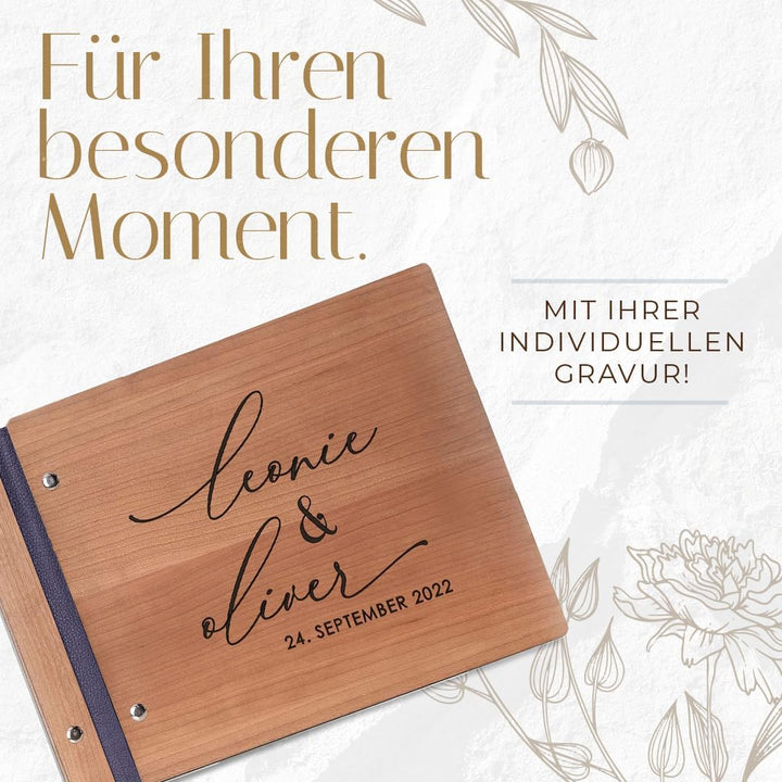 Hochzeitideal – Personalisierbares Gästebuch Hochzeit Patti E10 mit 40 Seiten I Hochzeit Gästebuch a