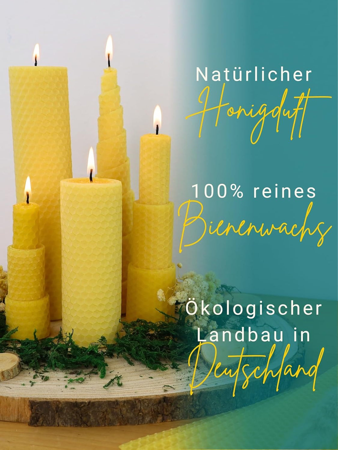 Wachsmann reines Bienenwachs aus Deutschland, lila Flieder, 15 Bienenwachsplatten für Kerzen 35 x 20