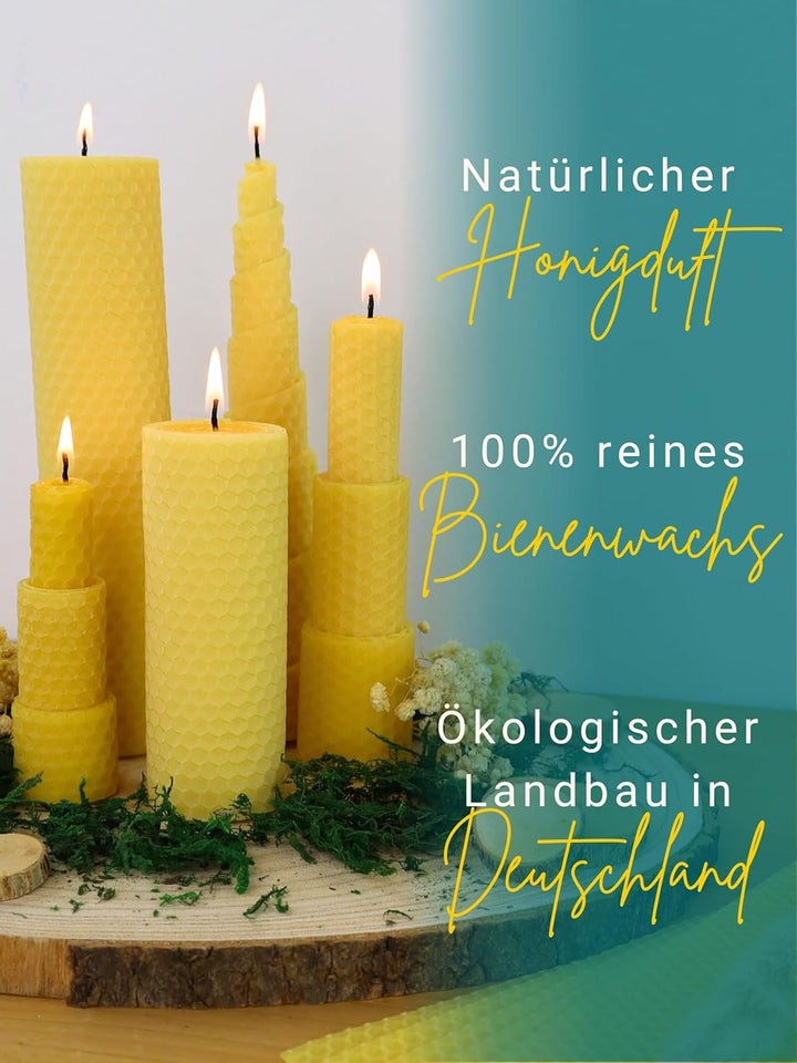 Wachsmann reines Bienenwachs aus Deutschland, lila Flieder, 15 Bienenwachsplatten für Kerzen 35 x 20