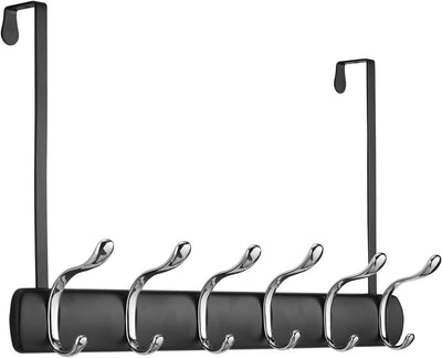 mDesign 2er-Set Türgarderobe zum Einhängen – 12 Garderobenhaken zum über die Tür hängen – Flurgarder