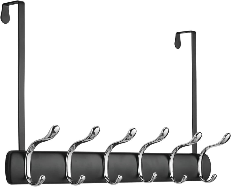 mDesign 2er-Set Türgarderobe zum Einhängen – 12 Garderobenhaken zum über die Tür hängen – Flurgarder