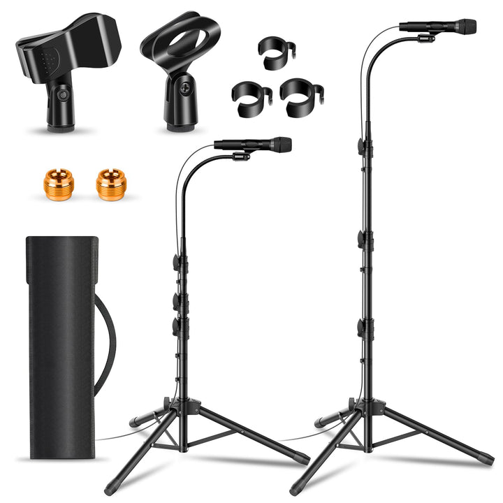 Mikrofonständer Stativ Höhenverstellbar 61-170cm,2 Pack Tragbares MikrofonStänder mit Aufbewahrungst