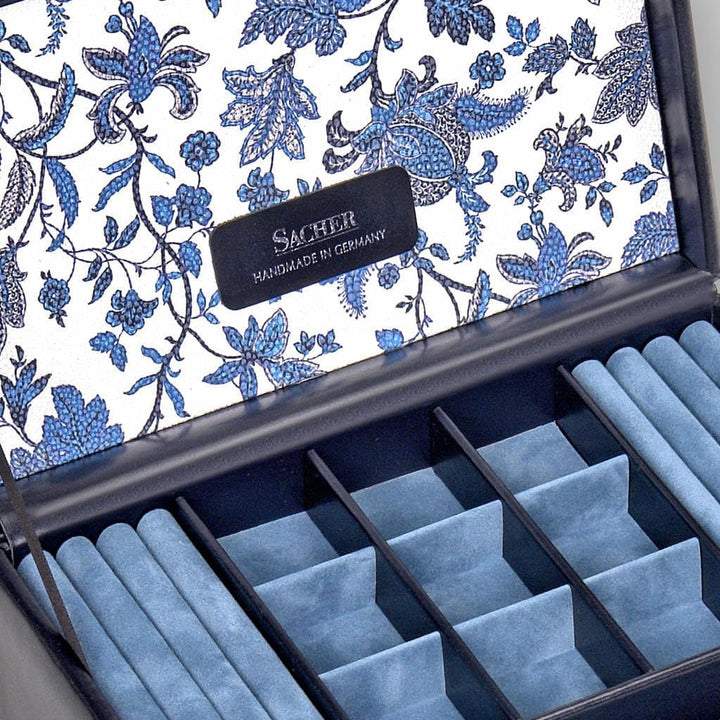 Schmuckkasten Elly florage/navy (Leder)