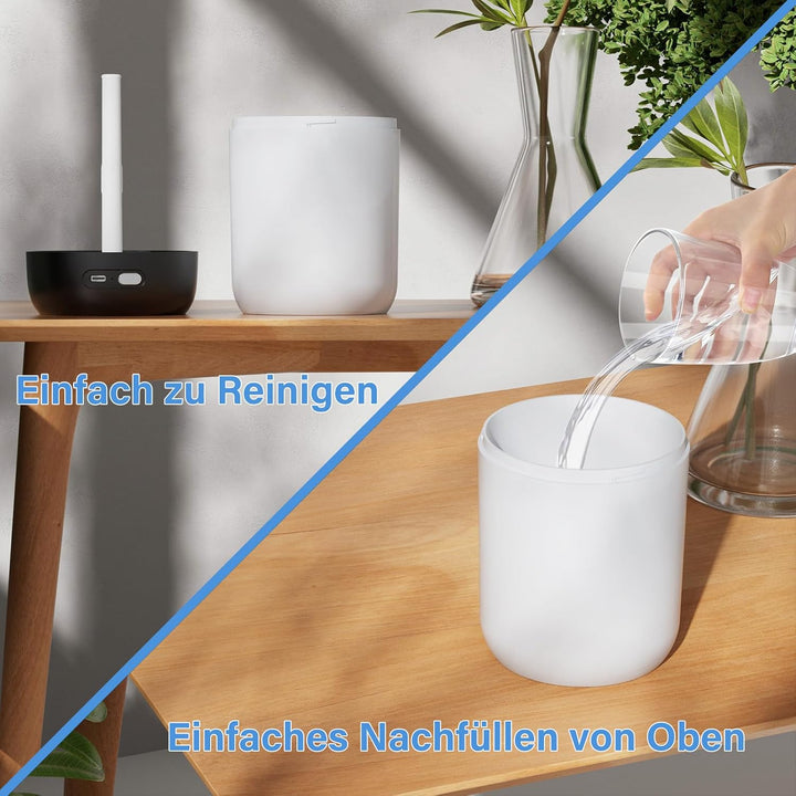 SZO Mini Raumbefeuchter Schlafzimmer mit Nachtlicht Air Humidifier Top-Befüllung 2 Sprühmodi Leise A