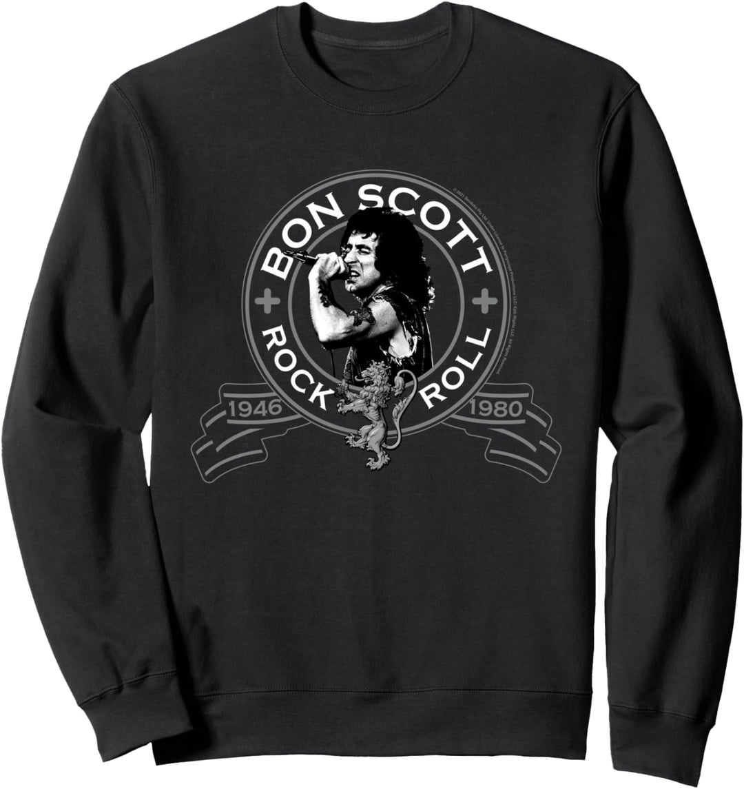 Bon Scott Rock n' Roll Lion Shield Sweatshirt