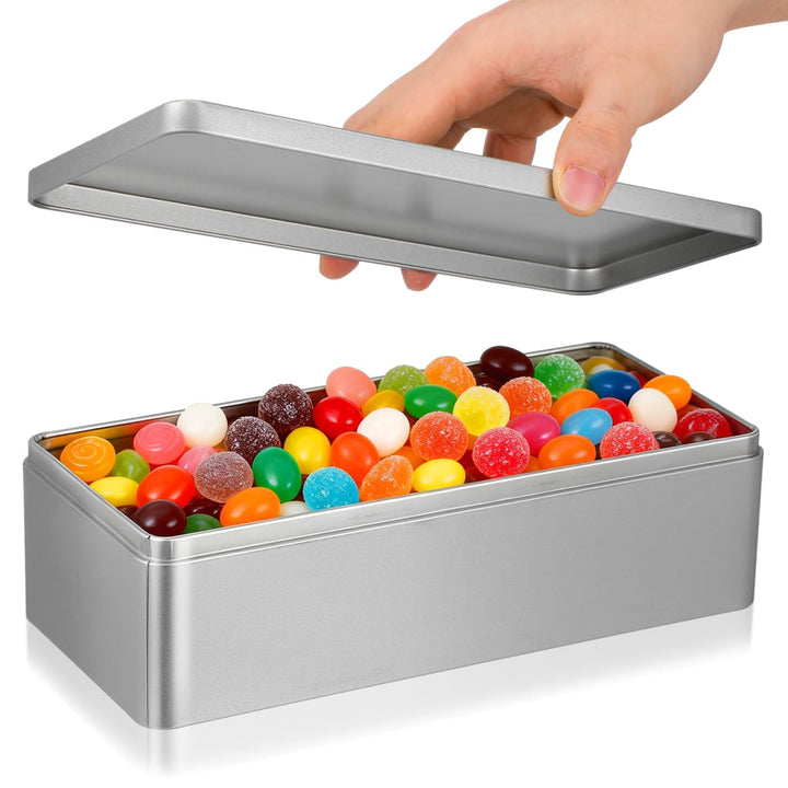 Angoily Rechteckige Leere Blechdose Mit Deckel Aufbewahrungsbox Weissblech Rechteckige Keksdose 23,5