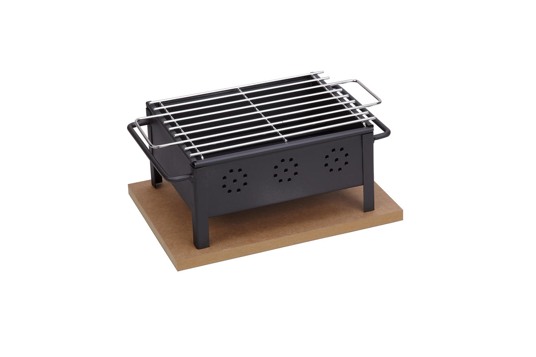 Tischgrill mit Edelstahl-Rost, 25x20 cm