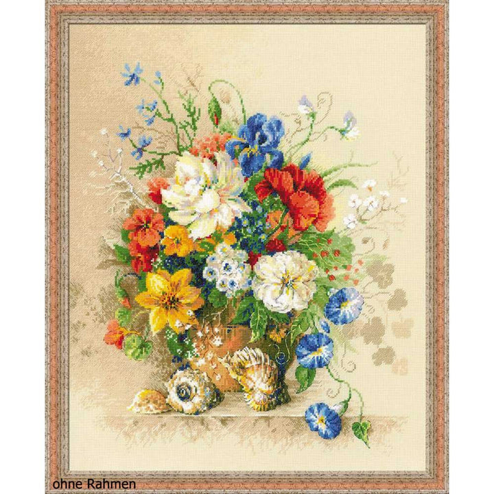 Riolis Flämischer Sommer Kreuzstich-Set, Baumwolle, Mehrfarbig, 40 x 50 x 0.1 cm
