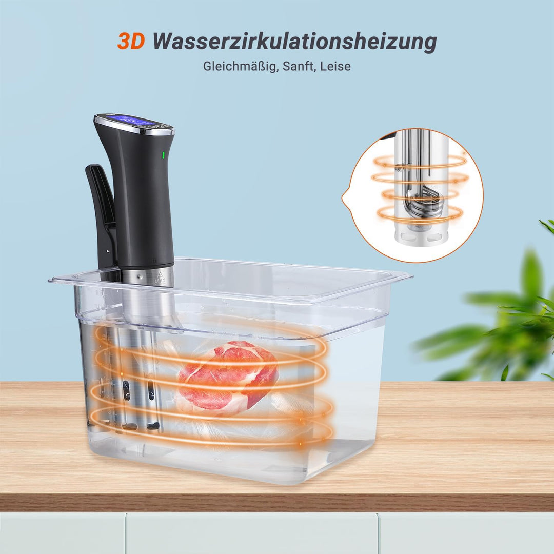 Sous Vide, Sous Vide Stick ISV-300W WLAN Professioneller Küchenroner, 0-90℃ Niedertemperaturgaren |